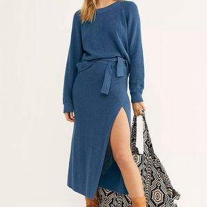 Free People Eyes On You Sweater Set - blue